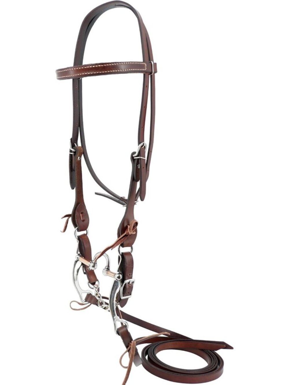 Premium Working Tack Browband Bridle Set with Stainless Steel Bit & Leather